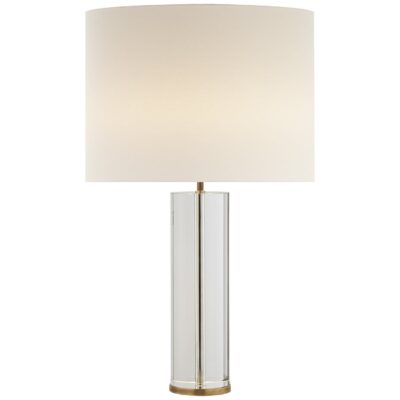 Lineham Table Lamp in Alabaster with Linen Shade