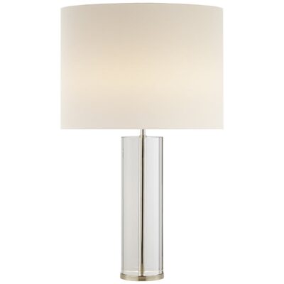 Lineham Table Lamp in Alabaster with Linen Shade