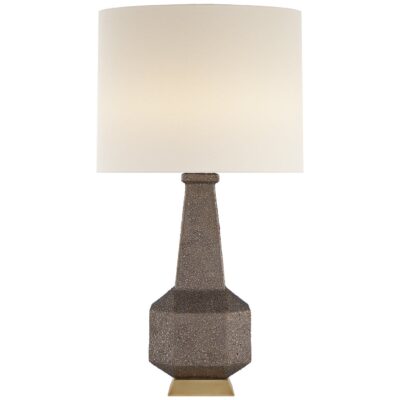 Babette Table Lamp in Chalk Burnt Gold with Linen Shade