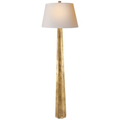 Lampe sur pied Fluted Spire avec abat-jour en papier naturel