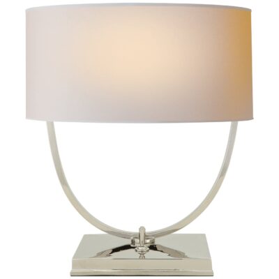 Kenton Desk Lamp in Hand-Rubbed Antique Brass with Natural Paper Shade