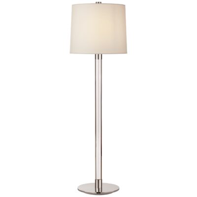 Lampe buffet Riga en cristal avec abat-jour en lin